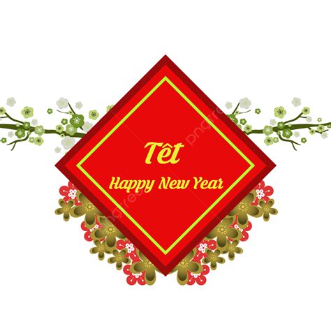 Tet New Year Vector Hd Images Tet Vietnamese New Year With Flower