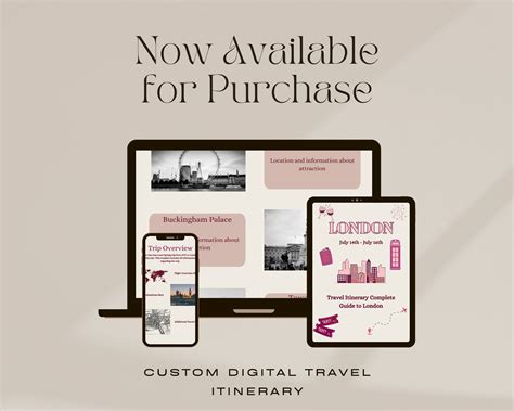 Custom Travel Itinerary Digital Travel Itinerary London Travel Guide