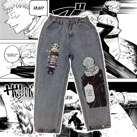 Jujutsu Kaisen Themed Pants Womens Fashion Bottoms Jeans On Carousell