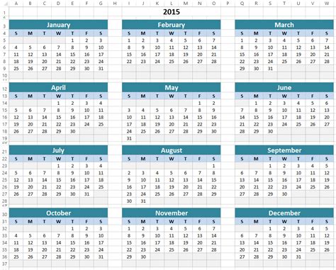 free excel calendar customize and print