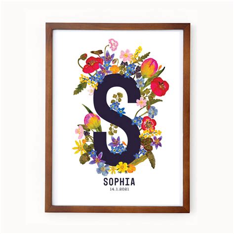Personalised Initial Letter S Eco Art Print By Studio Noodles