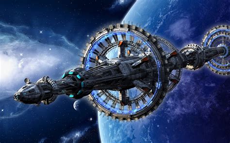 Spaceship Futuristic Space Digital Artwork Hd Wallpapers For Mobile