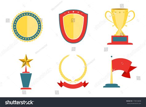 Award Badges Collection Achievement Success Illustration Stock