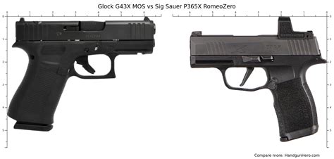 Glock G43x Mos Vs Sig Sauer P365x Romeozero Size Comparison Handgun Hero