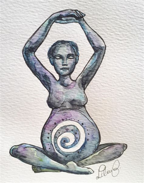 fertility goddess original watercolor etsy
