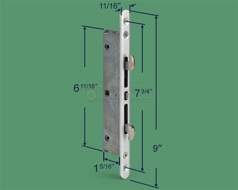 The sliding glass door locks shown above require an different sized oval shaped cutouts made in the patio frame so that the the latch hasp sticks through. 82-238 Double Hook Mortise Lock : SWISCO.com