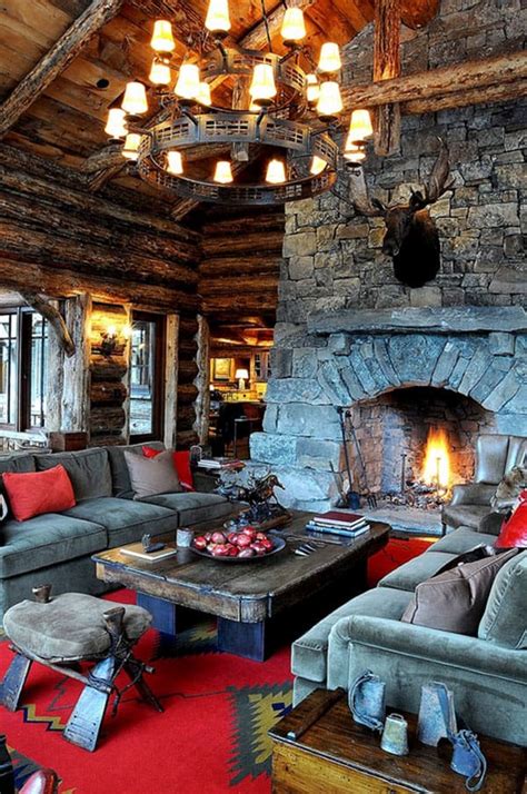47 Extremely Cozy And Rustic Cabin Style Living Rooms