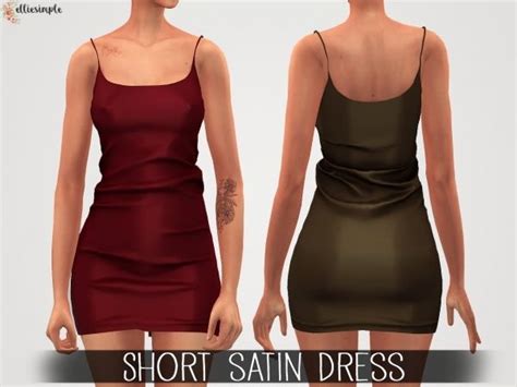 Elliesimple Short Satin Dress The Sims 4 Download Simsdomination