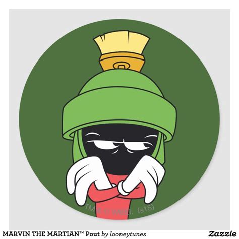 Marvin The Martian™ Pout Classic Round Sticker Zazzle Marvin The