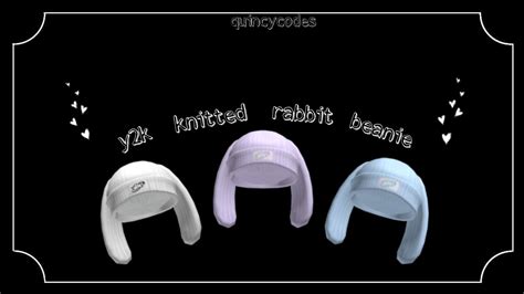 Y2k Knitted Rabbit Beanie Codes For Roblox Roblox Girls Boys