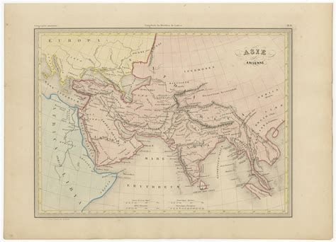 Antique Map Of Ancient Asia By Malte Brun 1847