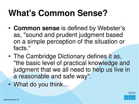 PPT - What's Common Sense? PowerPoint Presentation, free download - ID ...