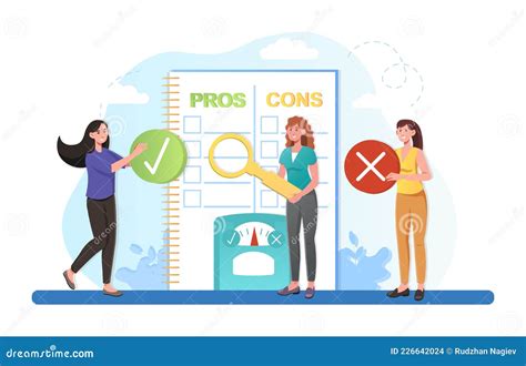 Pros And Cons Comparison Decision Making Process Stock Vector Illustration Of Positive