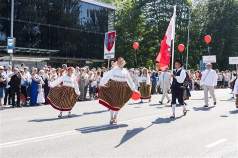 Parade Of Estonian National Song Festival In Tallinn Estonia Editorial