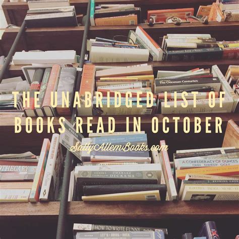 The Unabridged List Of Books Read In October Sally Allen