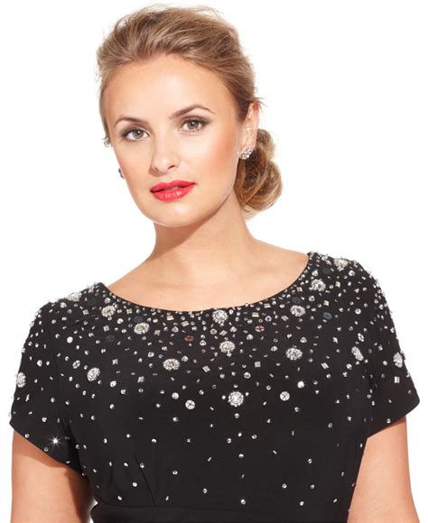 Alex Evenings Plus Size Beaded Tiered Dress In Black Lyst