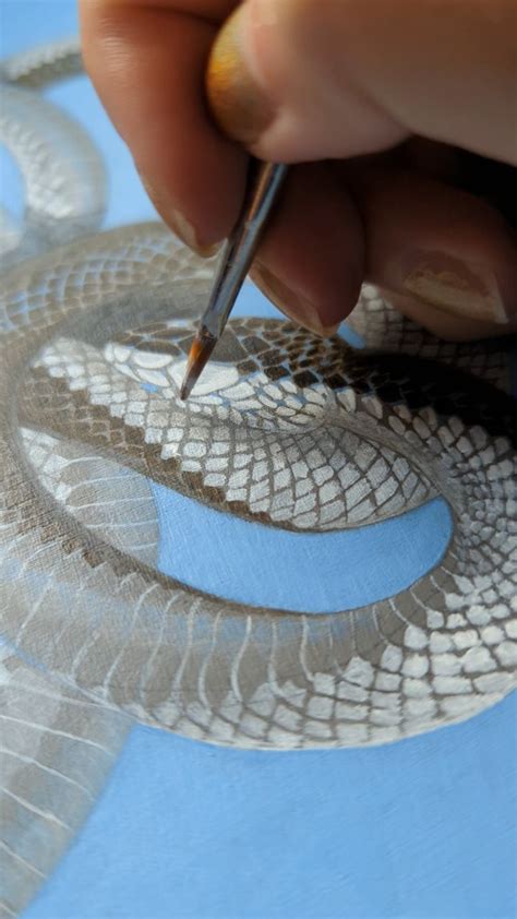 Painting 10000 Snake Scales In Acrylic Video Snake Painting Snake