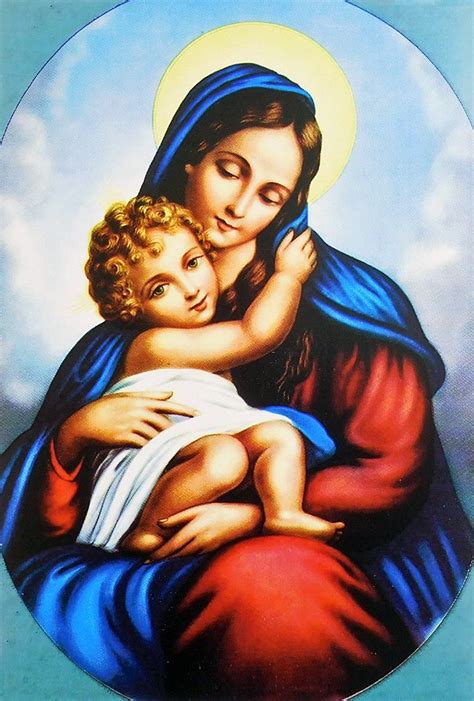 Mother Mary And Baby Jesus Poster