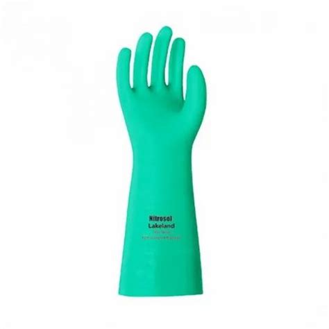 Green Nitrile Rubber Nitrile Hand Gloves Size Large Model Number
