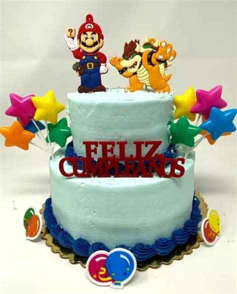 Super Mario Brothers Cake Topper Feliz Cumpleanos Topper De Pastel