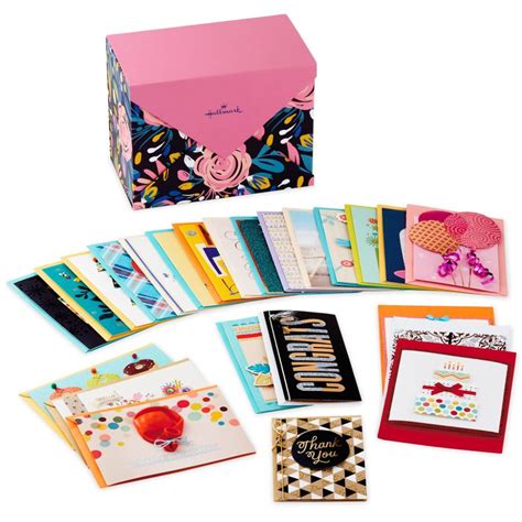 Choose assortment greeting cards sets that include business appreciation boxed card set. Assorted Cards for All Occasions in Floral Organizer Box, Box of 24 | Hallmark greeting cards ...