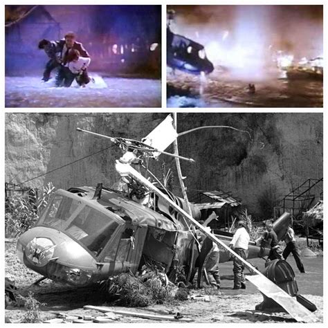 In 1982 director John Landis drops a real helicopter on an actor and