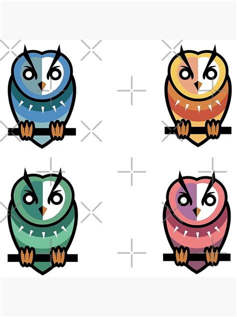 Owls Sticker Pack Poster For Sale By Blazing Art Redbubble