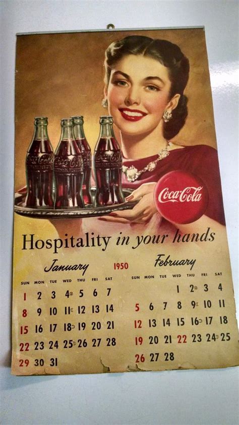 1950 coca cola calendar original and complete 1801966650