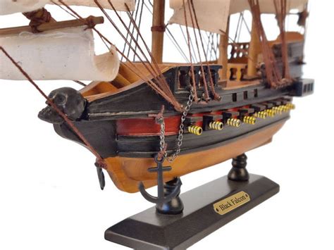 Wholesale Wooden Captain Kidds Black Falcon White Sails Limited Model