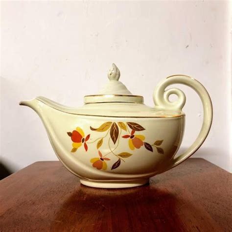 Vintage Hall China Jewel Tea Autumn Leaf Aladdin Teapot With Etsy