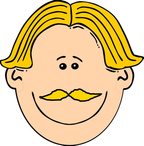 Smiling Man With Blond Hair And Mustache Clip Art At Vector