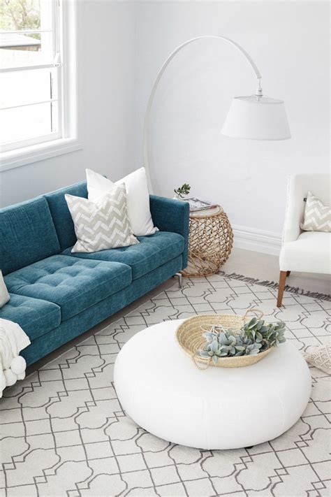 Blending a blue sofa into an existing living room, den or recreation area is simple. {designers} Three Birds Renovations, Australia | Blue ...