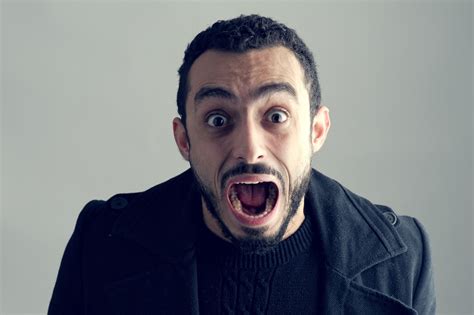 Man With A Surprised Facial Expression Surprise Man Screaming Facial Expressions