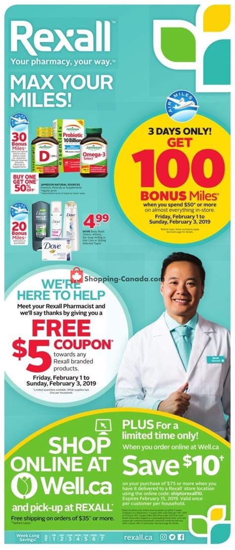 Rexall Drug Store Canada Flyer Max Your Miles West February 1