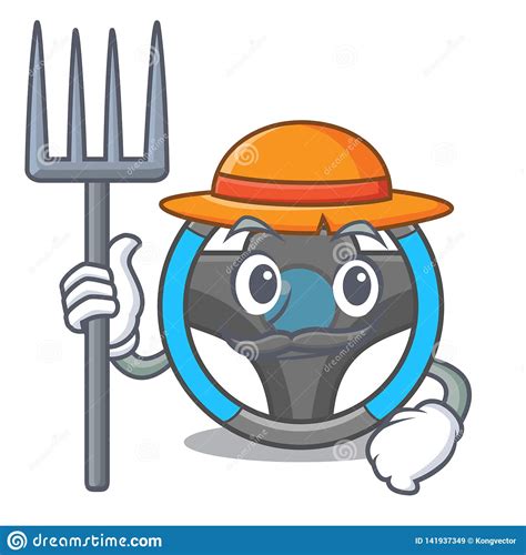 Steering wheel car vehicle part cartoon vector illustration graphic design. Farmer Steering Wheel Isolated In The Cartoon Stock Vector ...