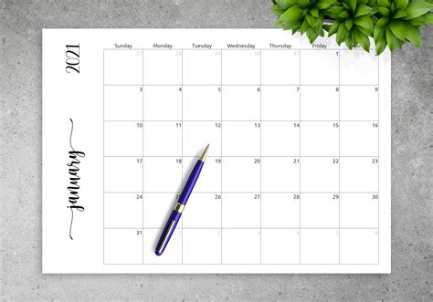 Blank Calendar Calendar Printable  Pdf Blank Monthly Calendar