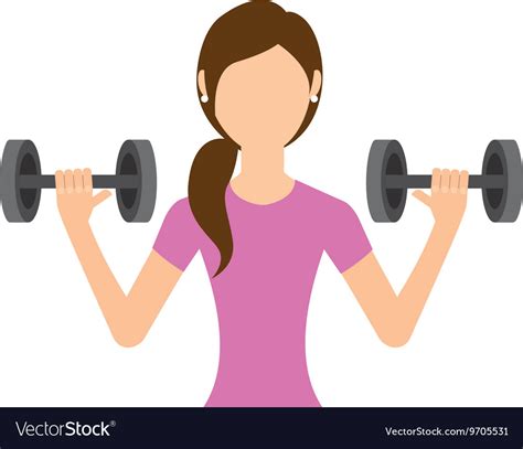 Woman Lifting Weights Isolated Icon Design Vector Image