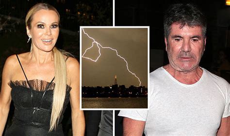 Amanda Holden Bgt Judge Caught In Epic Thunderstorm And Downpour With Simon Cowell Celebrity