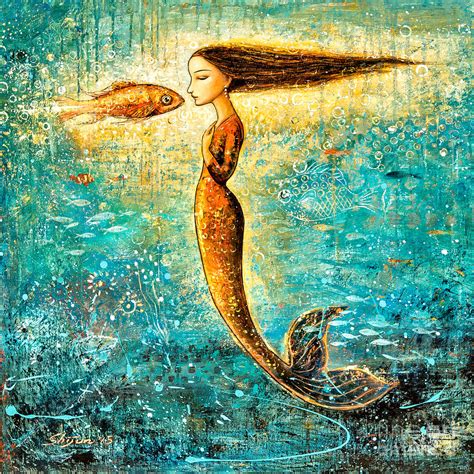 Mystic Mermaid Iv Painting By Shijun Munns