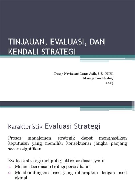 12 Tinjauan Evaluasi Dan Kendali Strategi Pdf