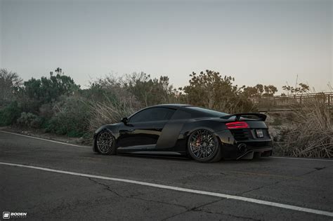 Blacked Out And Stanced Audi R8 Looking Mean With Aftermarket Goodies