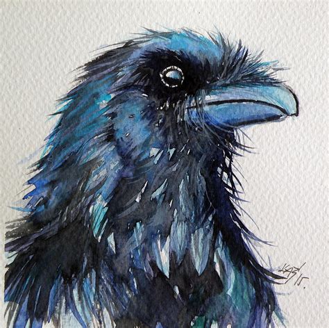 Raven I Painting By Kovacs Anna Brigitta Pixels