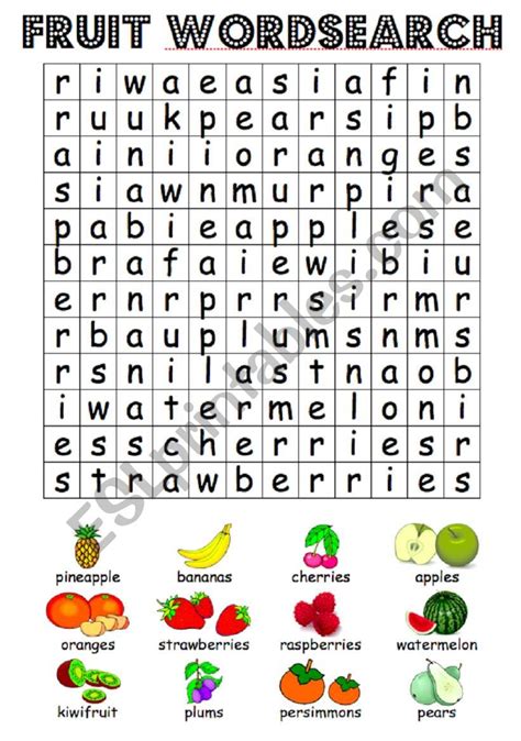 Printable Fruit And Vegetable Word Search Word Search Vrogue Co