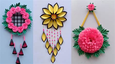 5 PAPER CRAFT WALL HANGING CRAFT IDEAS ROOM DECORATION DIY ART AND
