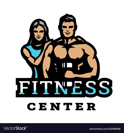 Man And Woman Fitness Club Logo Royalty Free Vector Image