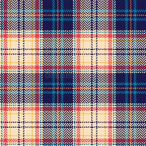 Multicolored Tartan Plaid Pattern In Blue Red Green Yellow Seamless