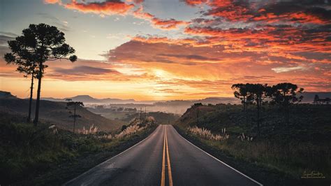 2048x1152 Resolution Hd Road View With Sunset 2048x1152 Resolution