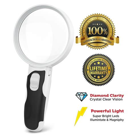 Led Magnifying Glass 10x And 5x Illuminated 2 Lens Set