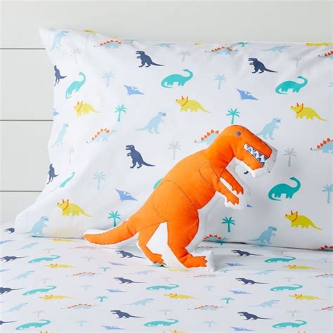 Shop Prehistoric Pals Orange Dinosaur Throw Pillow Our Orange Dinosaur