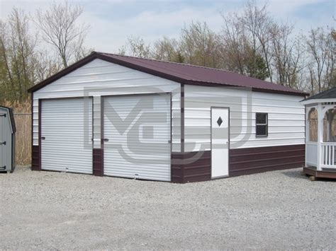 Metal Garage Vertical Roof 22w X 26l X 9h 2 Car Garage